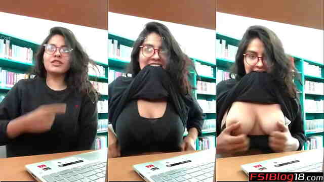 Naughty Desi Student Flashes Her Massive Boobs In The Library