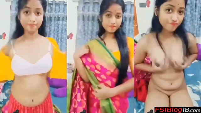 Traditional Saree Unveiled Stunning Desi Girl Strips Down To Nothing